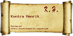 Kontra Henrik névjegykártya